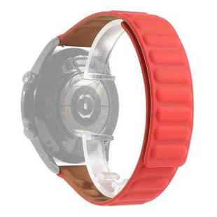 For Samsung Galaxy Watch 3 45mm Silicone Magnetic Watch Band(Red)