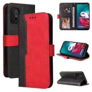 For Motorola Moto G30 / G20 / G10 Business Stitching-Color Horizontal Flip PU Leather Case with Holder & Card Slots & Photo Frame(Red)
