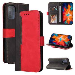 For Motorola Moto G50 Business Stitching-Color Horizontal Flip PU Leather Case with Holder & Card Slots & Photo Frame(Red)