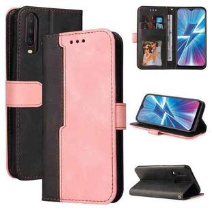 For vivo Y17 / Y15 / Y12 / Y11 / Y3 / U10 / U3x Business Stitching-Color Horizontal Flip PU Leather Case with Holder & Card Slots & Photo Frame(Pink)