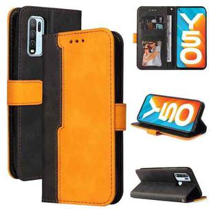For vivo Y50 / Y30 Global Business Stitching-Color Horizontal Flip PU Leather Case with Holder & Card Slots & Photo Frame(Orange)