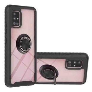 For Samsung Galaxy A51 5G Starry Sky Solid Color Series Shockproof PC + TPU Protective Case with Ring Holder & Magnetic Function(Black)