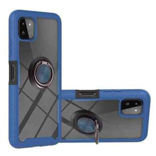 For Samsung Galaxy A22 5G Starry Sky Solid Color Series Shockproof PC + TPU Protective Case with Ring Holder & Magnetic Function(Blue)