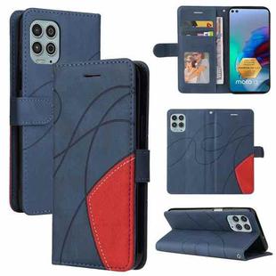 For Motorola Edge S / Moto G100 Dual-color Splicing Horizontal Flip PU Leather Case with Holder & Card Slots & Wallet(Blue)