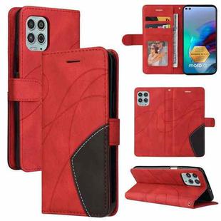 For Motorola Edge S / Moto G100 Dual-color Splicing Horizontal Flip PU Leather Case with Holder & Card Slots & Wallet(Red)