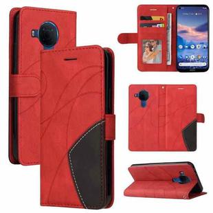 For Nokia 3.4 / 5.4 Dual-color Splicing Horizontal Flip PU Leather Case with Holder & Card Slots & Wallet(Red)