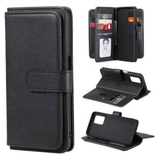 For OPPO Realme V13 5G Multifunctional Magnetic Copper Buckle Horizontal Flip Solid Color Leather Case with 10 Card Slots & Wallet & Holder & Photo Frame(Black)