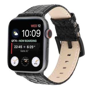 Snakeskin Leather Replacement Watch Band For Apple Watch Ultra 49mm / Series 8&7 45mm / SE 2&6&SE&5&4 44mm / 3&2&1 42mm(Black)