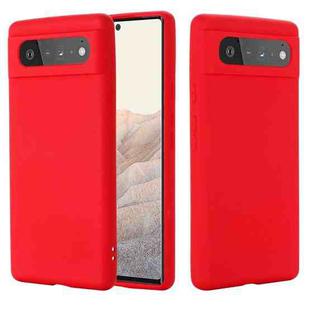 For Google Pixel 6 Pure Color Liquid Silicone Shockproof Full Coverage Case(Red)