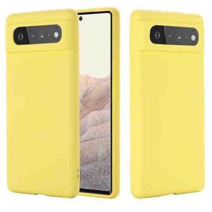 For Google Pixel 6 Pure Color Liquid Silicone Shockproof Full Coverage Case(Yellow)