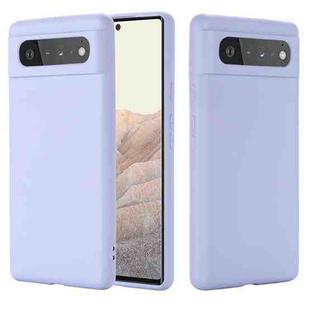 For Google Pixel 6 Pure Color Liquid Silicone Shockproof Full Coverage Case(Purple)