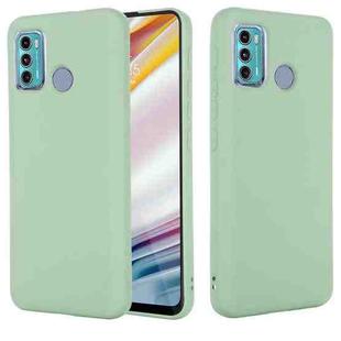 For Motorola Moto G60 Solid Color Liquid Silicone Dropproof Full Coverage Protective Case(Green)