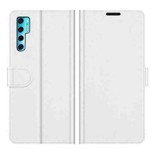 For TCL 20 Pro 5G R64 Texture Single Horizontal Flip Protective Case with Holder & Card Slots & Wallet& Photo Frame(White)