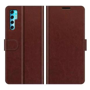 For TCL 20 Pro 5G R64 Texture Single Horizontal Flip Protective Case with Holder & Card Slots & Wallet& Photo Frame(Brown)
