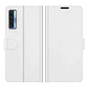 For TCL 20S / 20 5G / 20L R64 Texture Single Horizontal Flip Protective Case with Holder & Card Slots & Wallet& Photo Frame(White)