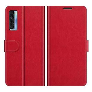 For TCL 20S / 20 5G / 20L R64 Texture Single Horizontal Flip Protective Case with Holder & Card Slots & Wallet& Photo Frame(Red)