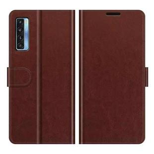 For TCL 20S / 20 5G / 20L R64 Texture Single Horizontal Flip Protective Case with Holder & Card Slots & Wallet& Photo Frame(Brown)