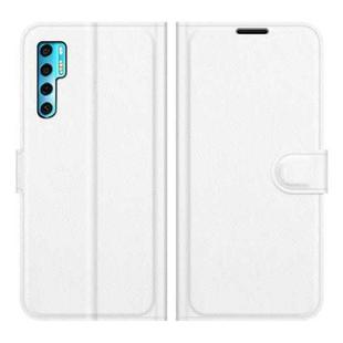 For TCL 20 Pro 5G Litchi Texture Horizontal Flip Protective Case with Holder & Card Slots & Wallet(White)