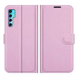 For TCL 20 Pro 5G Litchi Texture Horizontal Flip Protective Case with Holder & Card Slots & Wallet(Pink)