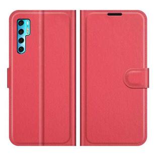 For TCL 20 Pro 5G Litchi Texture Horizontal Flip Protective Case with Holder & Card Slots & Wallet(Red)