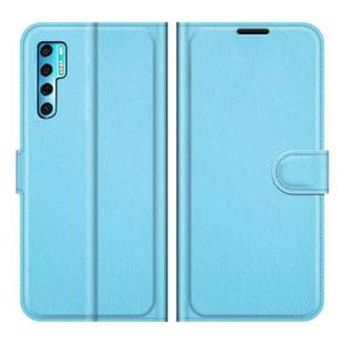 For TCL 20 Pro 5G Litchi Texture Horizontal Flip Protective Case with Holder & Card Slots & Wallet(Blue)