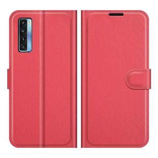 For TCL 20S / 20 5G / 20L Litchi Texture Horizontal Flip Protective Case with Holder & Card Slots & Wallet(Red)