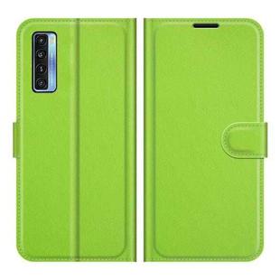 For TCL 20S / 20 5G / 20L Litchi Texture Horizontal Flip Protective Case with Holder & Card Slots & Wallet(Green)