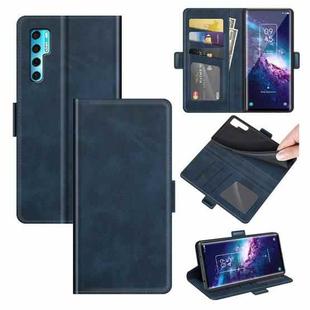 For TCL 20 Pro 5G Dual-side Magnetic Buckle Horizontal Flip Leather Case with Holder & Card Slots & Wallet(Blue)