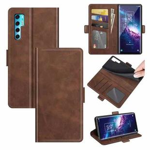 For TCL 20 Pro 5G Dual-side Magnetic Buckle Horizontal Flip Leather Case with Holder & Card Slots & Wallet(Brown)