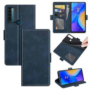 For TCL 20 SE Dual-side Magnetic Buckle Horizontal Flip Leather Case with Holder & Card Slots & Wallet(Blue)