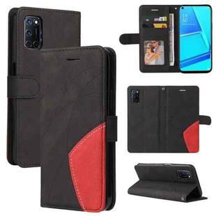For OPPO A52 / A72 / A92 Dual-color Splicing Horizontal Flip PU Leather Case with Holder & Card Slots & Wallet(Black)