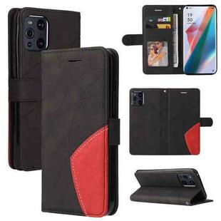 For OPPO Find X3 / Find X3 Pro Dual-color Splicing Horizontal Flip PU Leather Case with Holder & Card Slots & Wallet(Black)