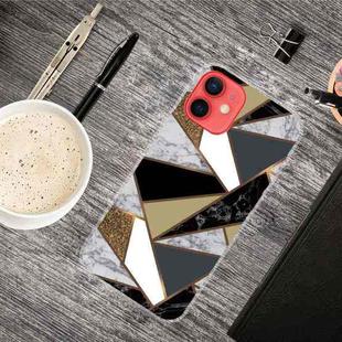 For iPhone 13 Abstract Marble Pattern TPU Protective Case(Rhombus Golden Yellow)