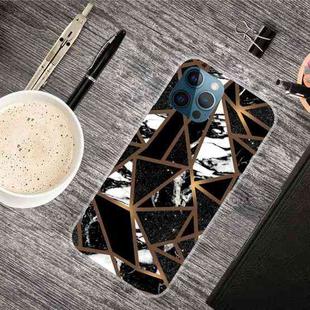 For iPhone 13 Pro Max Abstract Marble Pattern TPU Protective Case (Rhombus Black)
