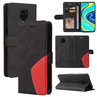 For Xiaomi Redmi Note 9 Pro / Note 9 Pro Max Dual-color Splicing Horizontal Flip PU Leather Case with Holder & Card Slots & Wallet(Black)