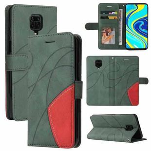 For Xiaomi Redmi Note 9 Pro / Note 9 Pro Max Dual-color Splicing Horizontal Flip PU Leather Case with Holder & Card Slots & Wallet(Green)