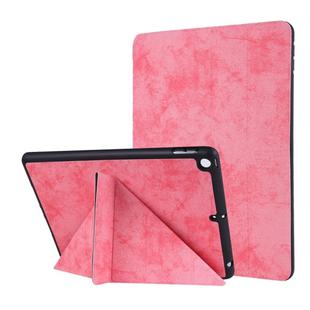 For iPad 10.2 2021 / 2020 / 2019 / iPad 10.2 2020 Silk Texture Horizontal Deformation Flip Leather Case with Holder & Pen Slot(Pink)