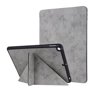 For iPad 10.2 2021 / 2020 / 2019 / iPad 10.2 2020 Silk Texture Horizontal Deformation Flip Leather Case with Holder & Pen Slot(Grey)