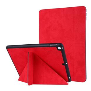 For iPad 10.2 2021 / 2020 / 2019 / iPad 10.2 2020 Silk Texture Horizontal Deformation Flip Leather Case with Holder & Pen Slot(Red)