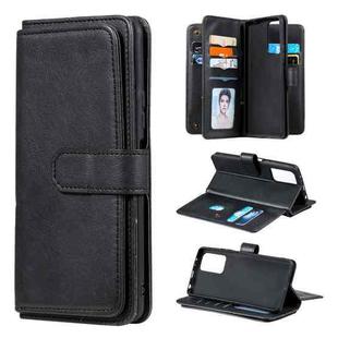 For Xiaomi Redmi Note 10 Pro Multifunctional Magnetic Copper Buckle Horizontal Flip Solid Color Leather Case with 10 Card Slots & Wallet & Holder & Photo Frame(Black)