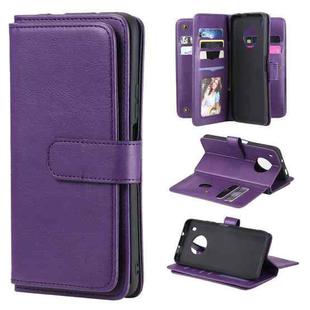 For Huawei Y9a Multifunctional Magnetic Copper Buckle Horizontal Flip Solid Color Leather Case with 10 Card Slots & Wallet & Holder & Photo Frame(Purple)
