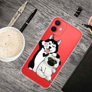 For iPhone 13 mini Painted Pattern High Transparent TPU Protective Case (Selfie Dog)
