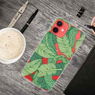 For iPhone 13 Painted Pattern High Transparent TPU Protective Case(Banana Leaf)