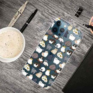 For iPhone 13 Pro Painted Pattern High Transparent TPU Protective Case (Mini Cat)