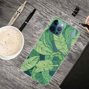 For iPhone 13 Pro Max Painted Pattern High Transparent TPU Protective Case (Banana Leaf)