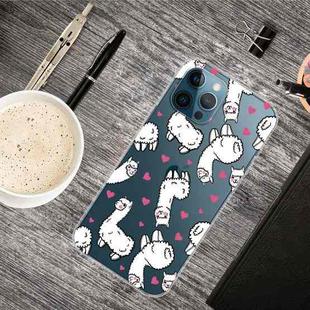 For iPhone 13 Pro Max Painted Pattern High Transparent TPU Protective Case (Alpaca)