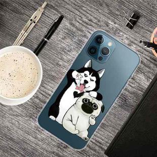 For iPhone 13 Pro Max Painted Pattern High Transparent TPU Protective Case (Selfie Dog)