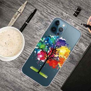 For iPhone 13 Pro Max Painted Pattern High Transparent TPU Protective Case (Oil Painting Tree)