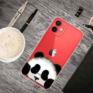 For iPhone 13 mini Painted Pattern High Transparent TPU Protective Case (Hug Face Panda)