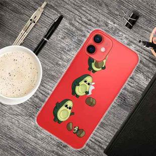 For iPhone 13 Painted Pattern High Transparent TPU Protective Case(Avocado)